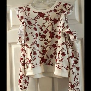 Rebecca Minkoff floral open shoulder sweatshirt